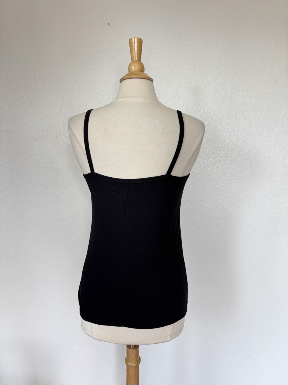 Solid Black Ribbed Tank Top - Picture 4 of 4